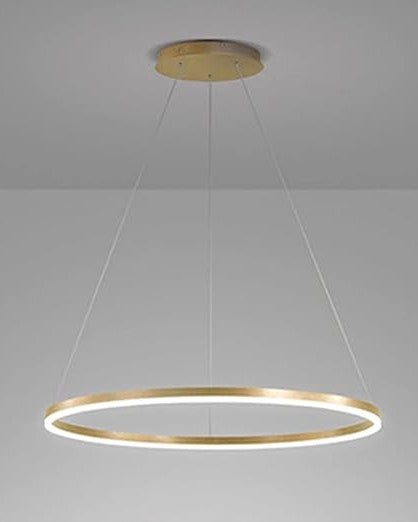 Gold Metallic LED Chandelier Ring Light - Warm White Pendant light