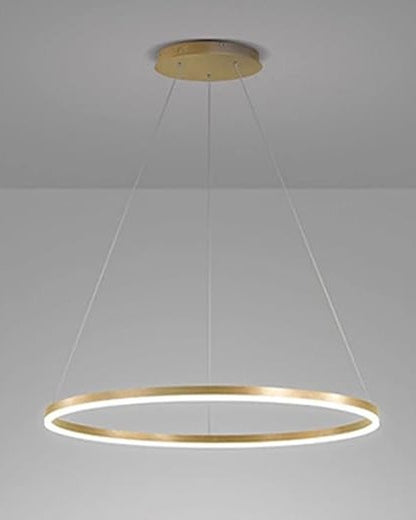 Gold Metallic LED Chandelier Ring Light - Warm White Pendant light