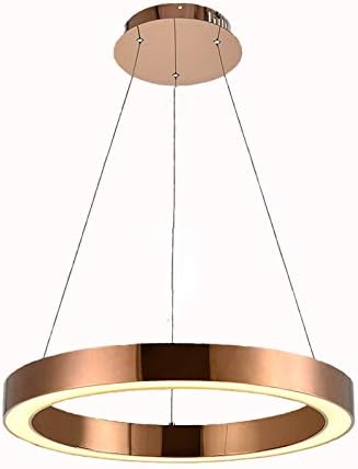 Rose Gold Metallic LED Chandelier Ring Light - Warm White Pendant light