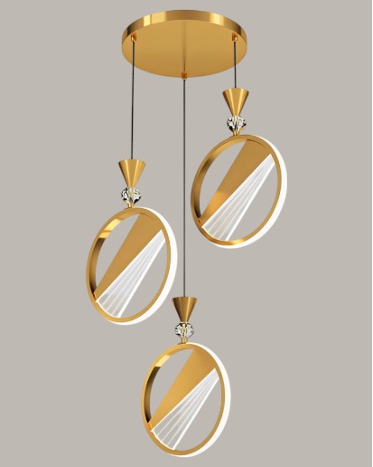 White and Gold Modern Circular Pendant Light