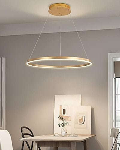 Gold Metallic LED Chandelier Ring Light - Warm White Pendant light