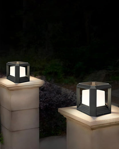 Modern Cube Outdoor Gate Light - Small