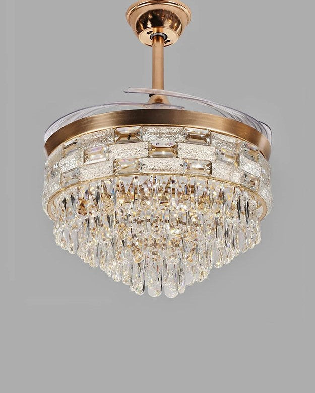 Crystal Invisible Chandelier Fan with remote