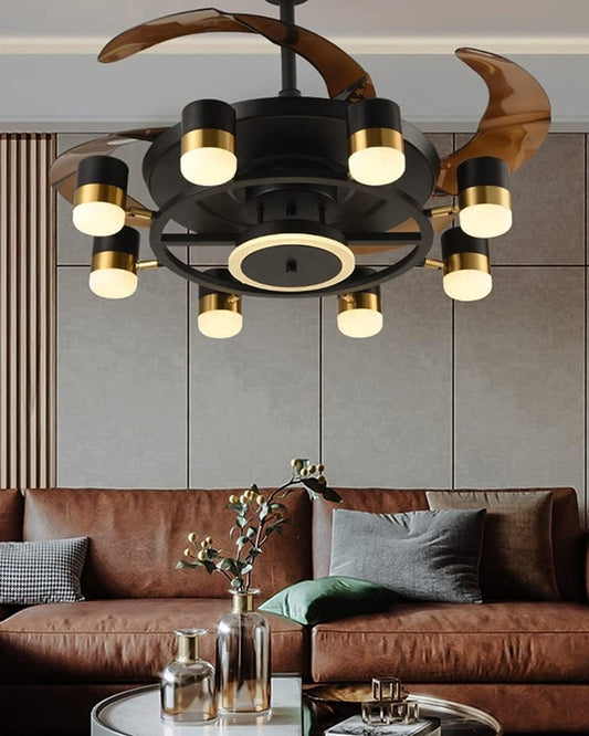 Modern Industrial  Remote Control Chandelier Ceiling Fan