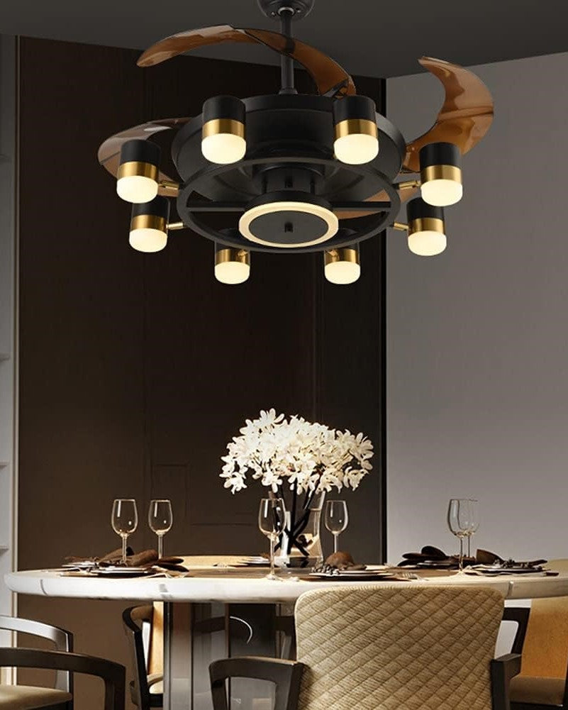 Modern Industrial  Remote Control Chandelier Ceiling Fan