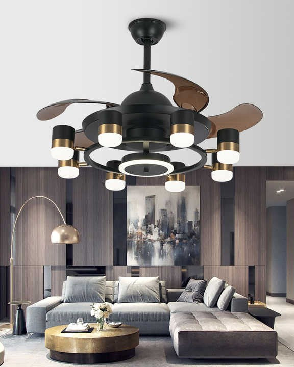 Modern Industrial  Remote Control Chandelier Ceiling Fan