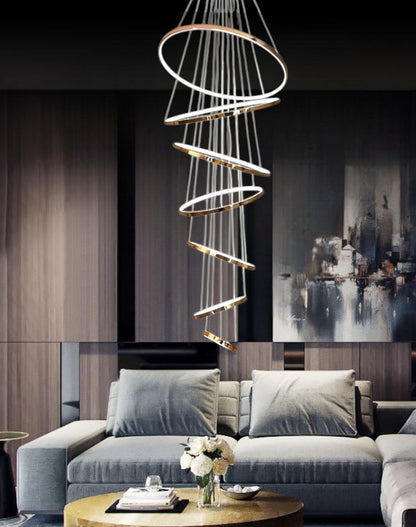 Modern Led Living Room Hotel Circle Line Pendant Light