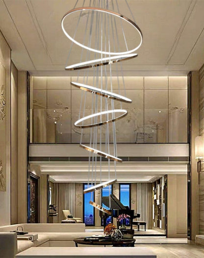 Modern Led Living Room Hotel Circle Line Pendant Light