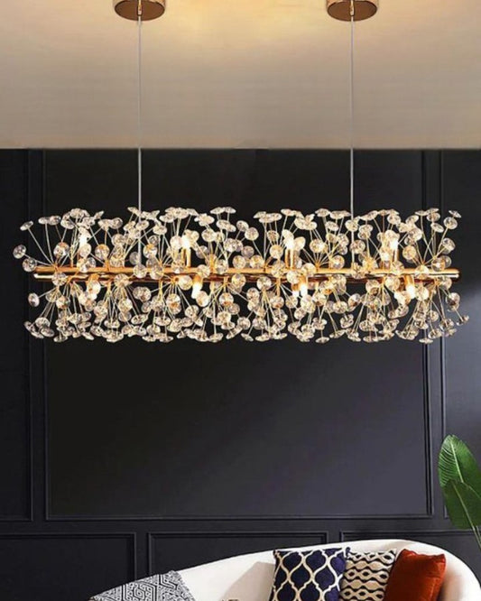 Gold Crystal Dandelion Pendant Light - 900mm