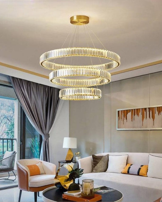 3-Ring Crystal Chandelier - 600mm