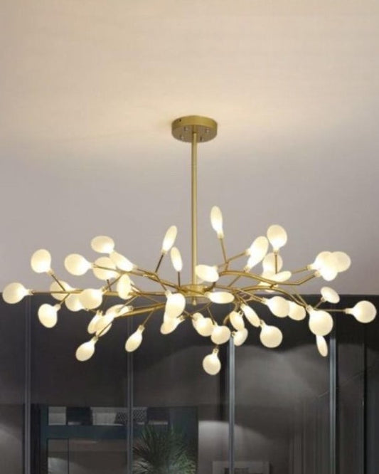 36 Lights Frost Firefly Gold Chandelier