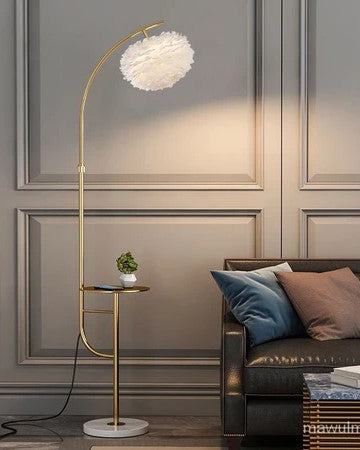 Nordic ostrich feather floor lamp