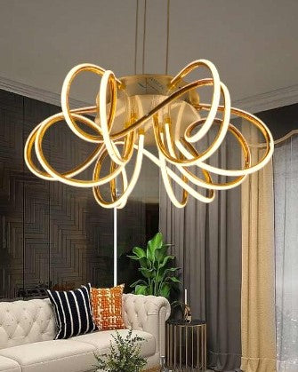 circle design golden led chandelier pendant lights