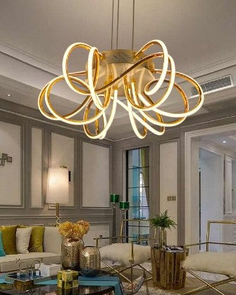 circle design golden led chandelier pendant lights