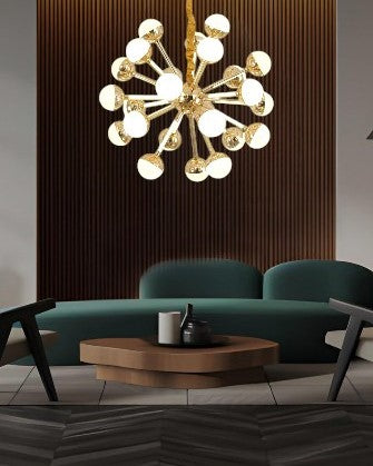 Glass Globe Mid Century Modern  Chandelier